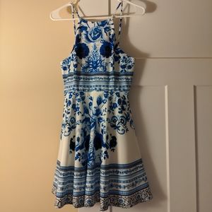 *SOLD* Blue and White Floral Dress